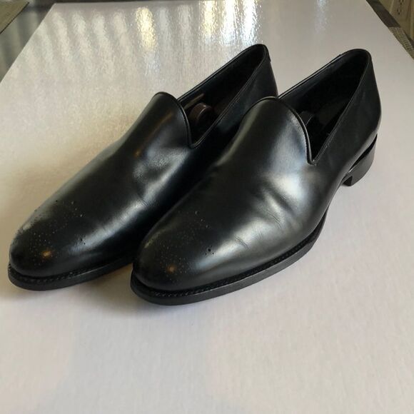BARKER BLACK LEATHER SHOES SZ 10 - Picture 1 of 9